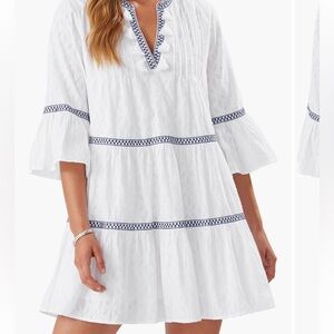 Tommy Bahama White Tunic with Blue Accents